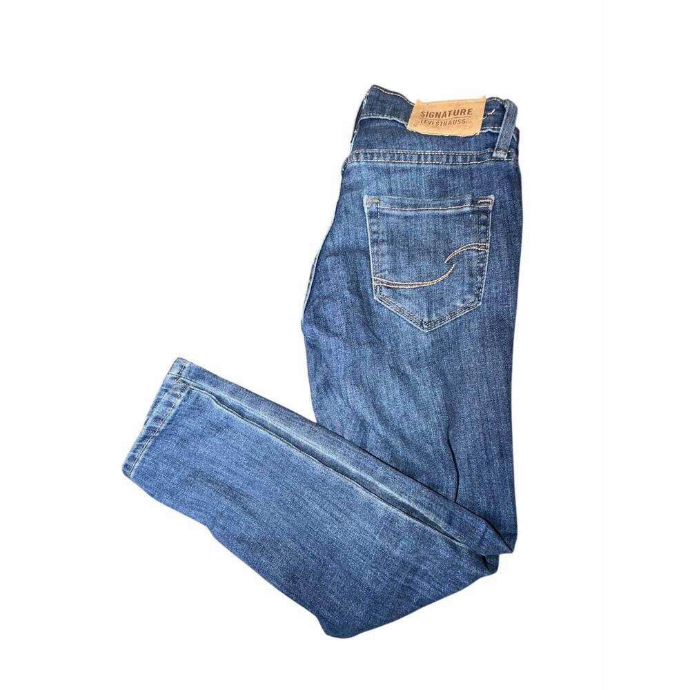 Levi’s Signature Super Skinny Girls Jeans Size 7 Blue Stretch Denim‎